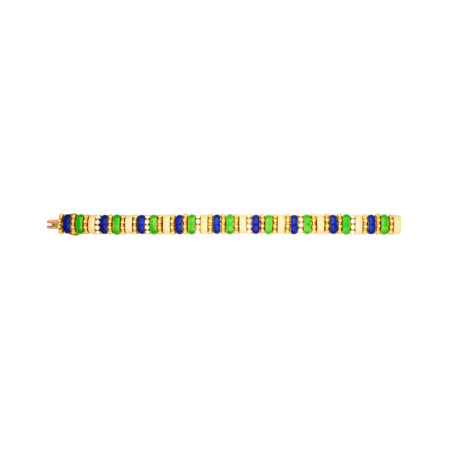 Vintage Enamel and Diamond Bracelet