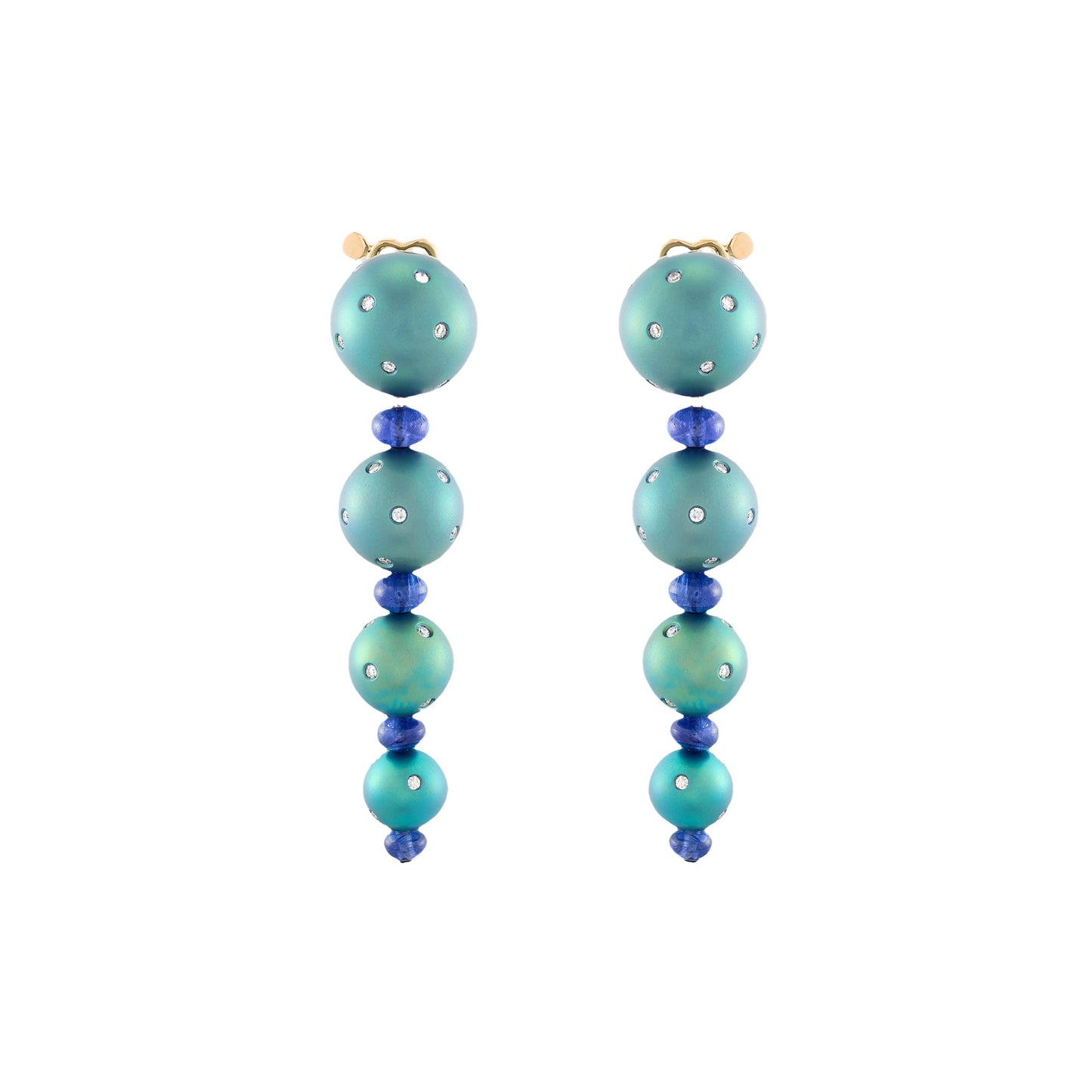 Margherita Burgener Sapphire Titanium Earrings