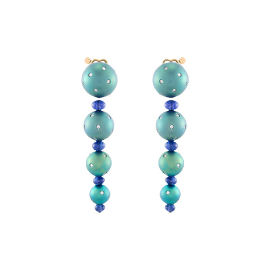 Margherita Burgener Sapphire Titanium Earrings