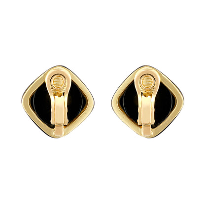 Vintage Onyx and Diamond Earrings