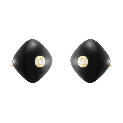 Vintage Onyx and Diamond Earrings