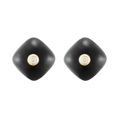 Vintage Onyx and Diamond Earrings