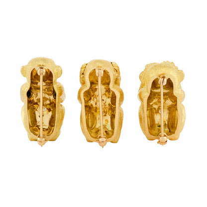 Vintage Three-Monkey Brooch