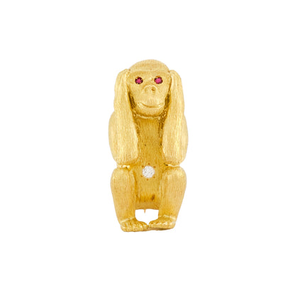 Vintage Three-Monkey Brooch