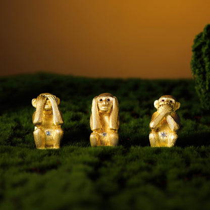 Vintage Three-Monkey Brooch
