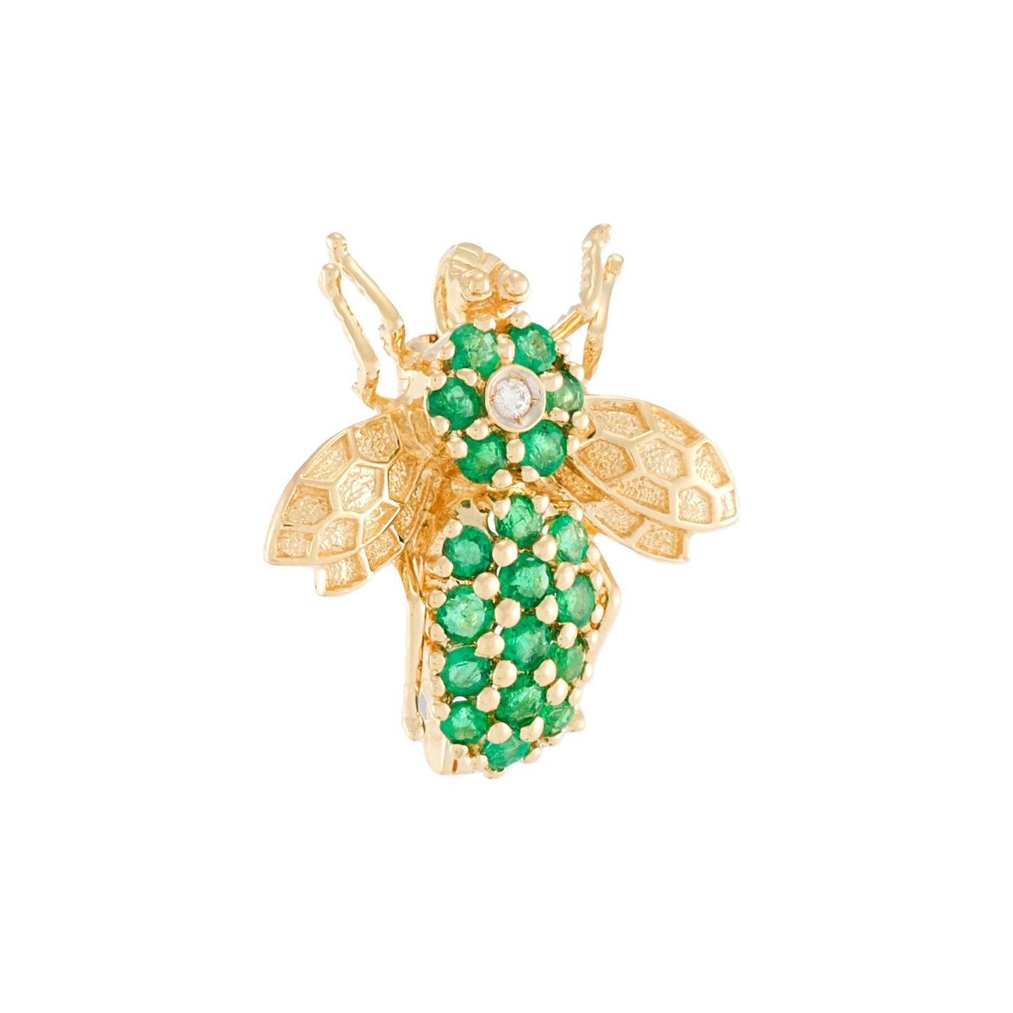 Vintage Bumblebee Emerald Brooch