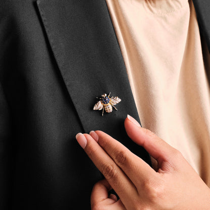 Vintage Bumblebee Sapphire Brooch