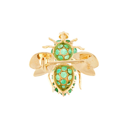 Vintage Bumblebee Emerald Brooch
