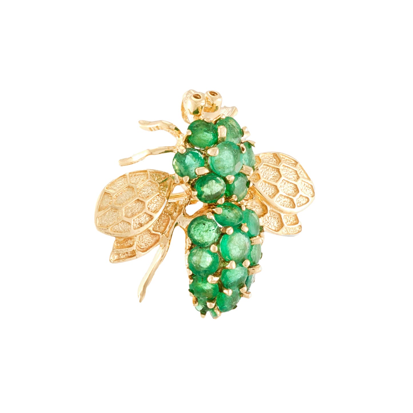 Vintage Bumblebee Emerald Brooch