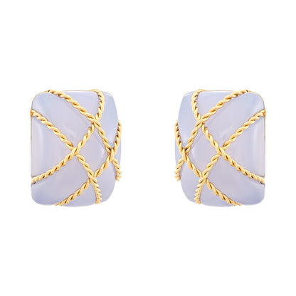 Seaman Schepps Lilac Chalcedony Earrings