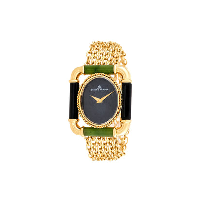 Baume & Mercier Nephrite & Onyx Gold Watch