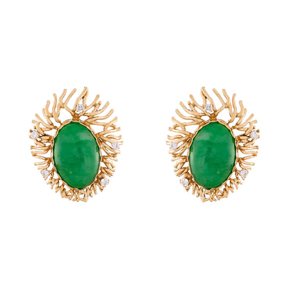 Vintage French Jade Earrings