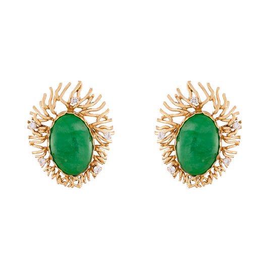 Vintage French Jade Earrings