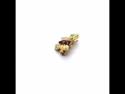 Vintage Ruby Butterfly Brooch
