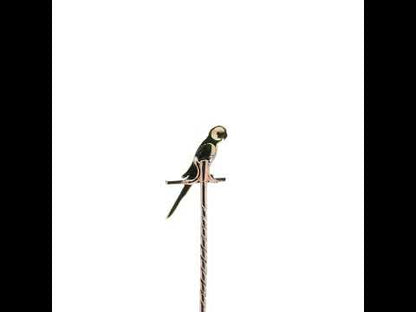 Antique Enamel Parrot Stick Pin